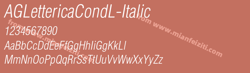 AG Letterica CondL Italic预览图1