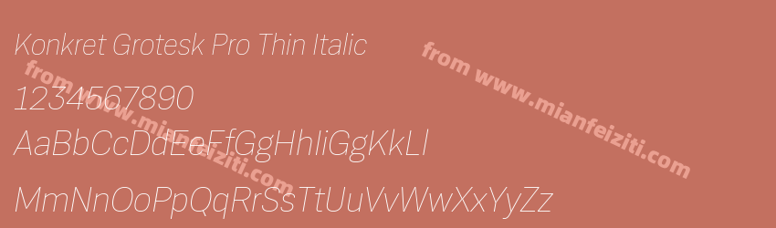 Konkret Grotesk Pro Thin Italic预览图1