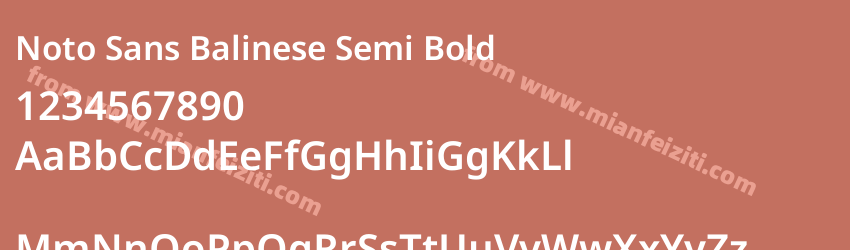 Noto Sans Balinese Semibold预览图1