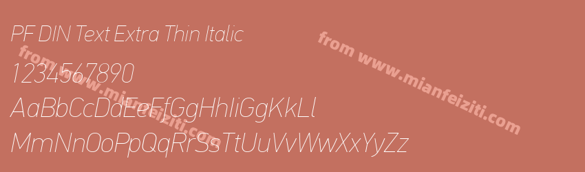 PF DIN Text Extra Thin Italic预览图1