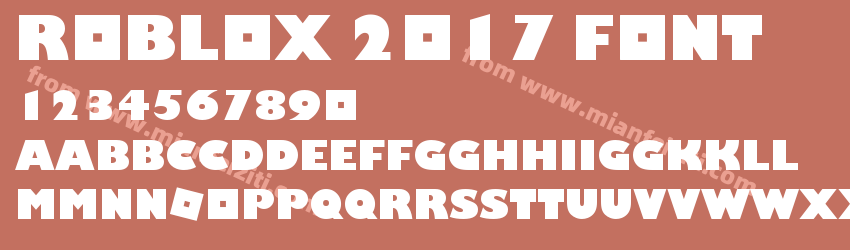 Roblox 2017 Font预览图1