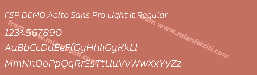 FSP DEMO Aalto Sans Pro Light It Regular预览图1 FSP DEMO Aalto Sans Pro Light It Regular预览图1