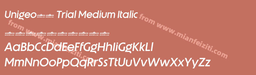 Unigeo64 Trial Medium Italic预览图1