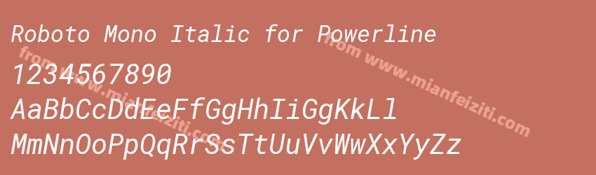 Roboto Mono Italic for Powerline预览图1