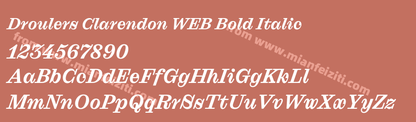 Droulers Clarendon WEB Bold Italic预览图1
