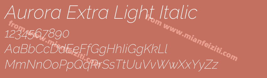 Aurora Extra Light Italic预览图1