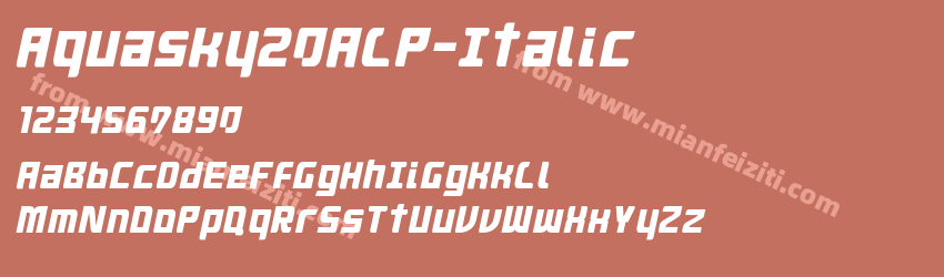 Aquasky20ALP Italic预览图1