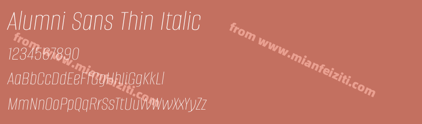 Alumni Sans Thin Italic预览图1