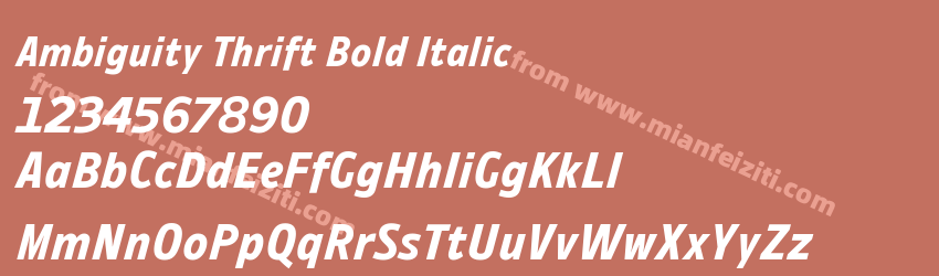 Ambiguity Thrift Bold Italic预览图1