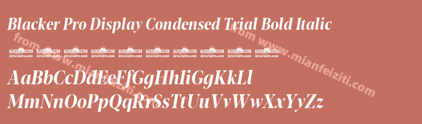 Blacker Pro Display Condensed Trial Bold Italic预览图1