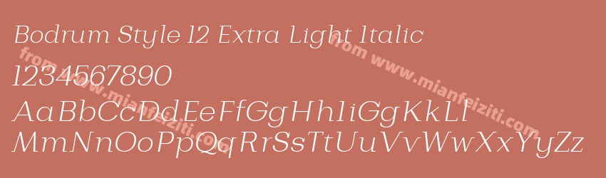 Bodrum Style 12 Extra Light Italic预览图1
