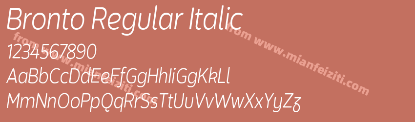 Bronto Regular Italic预览图1