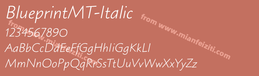 BlueprintMT Italic预览图1