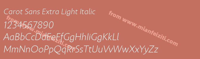 Carot Sans Extra Light Italic预览图1