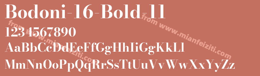 Bodoni-16-Bold-11字体预览