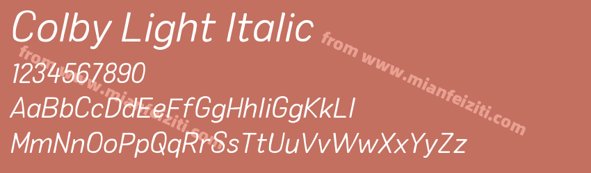Colby Light Italic预览图1