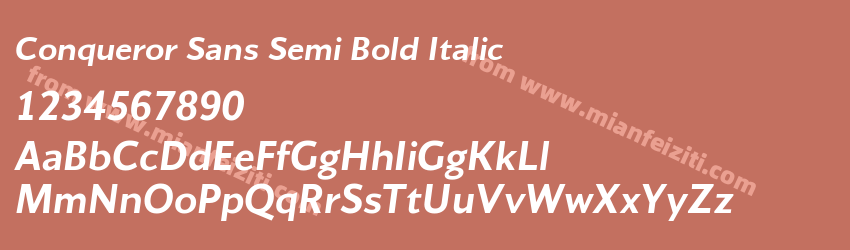 Conqueror Sans Semi Bold Italic预览图1