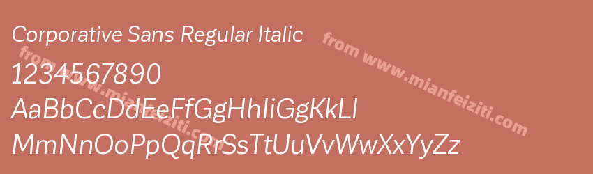 Corporative Sans Regular Italic预览图1