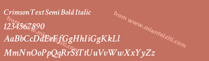 Crimson Text Semi Bold Italic预览图1