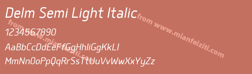 Delm Semi Light Italic预览图1
