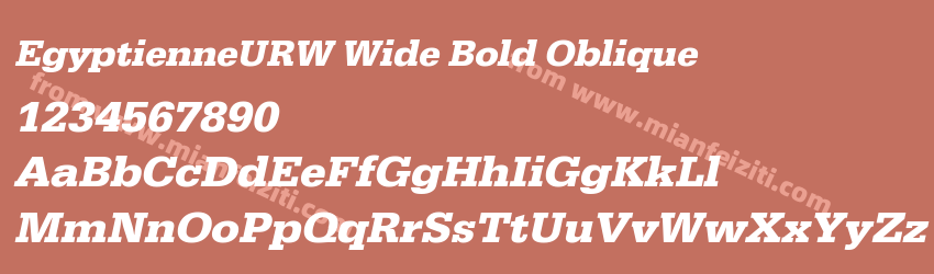 EgyptienneURW Wide Bold Oblique预览图1