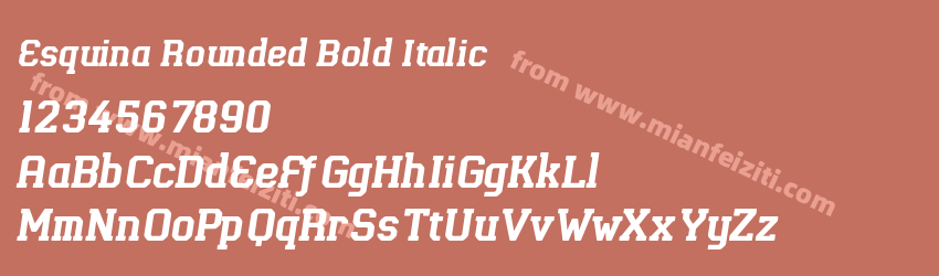 Esquina Rounded Bold Italic预览图1
