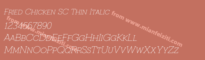 Fried Chicken SC Thin Italic预览图1