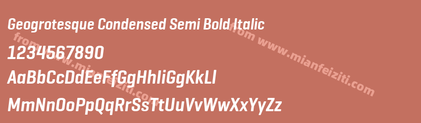 Geogrotesque Condensed Semi Bold Italic预览图1