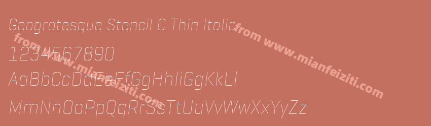 Geogrotesque Stencil C Thin Italic预览图1