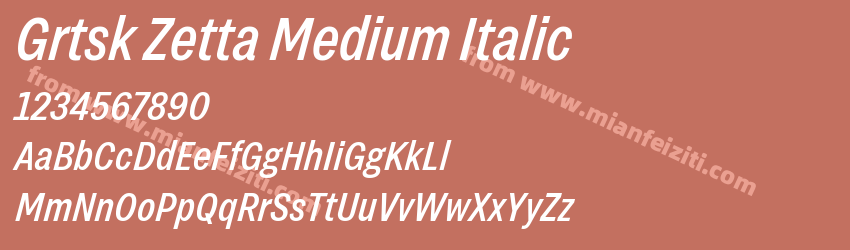 Grtsk Zetta Medium Italic预览图1
