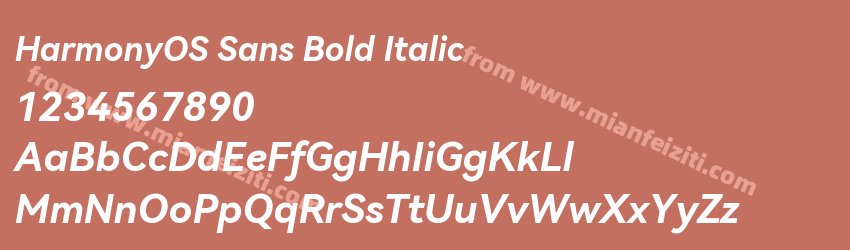 HarmonyOS Sans Bold Italic预览图1