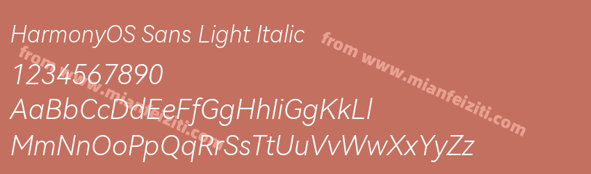 HarmonyOS Sans Light Italic预览图1