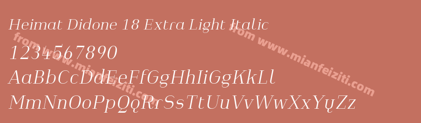 Heimat Didone 18 Extra Light Italic预览图1