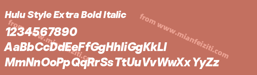 Hulu Style Extra Bold Italic预览图1