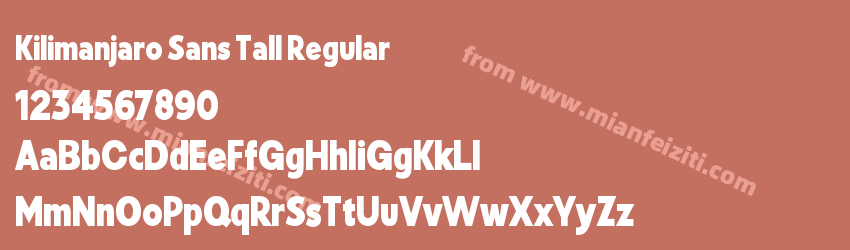 Kilimanjaro Sans Tall Regular预览图1