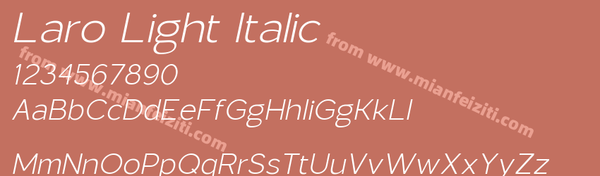 Laro Light Italic预览图1