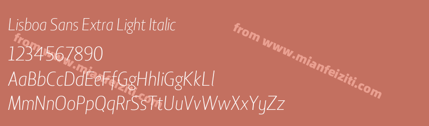 Lisboa Sans Extra Light Italic预览图1