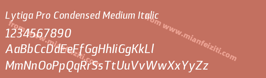 Lytiga Pro Condensed Medium Italic预览图1