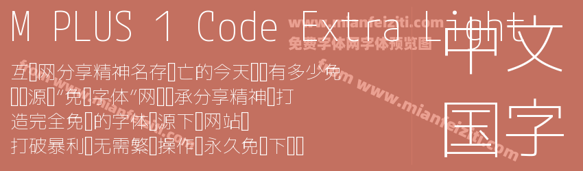 M PLUS 1 Code Extra Light预览图1