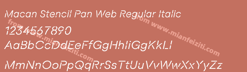 Macan Stencil Pan Web Regular Italic预览图1