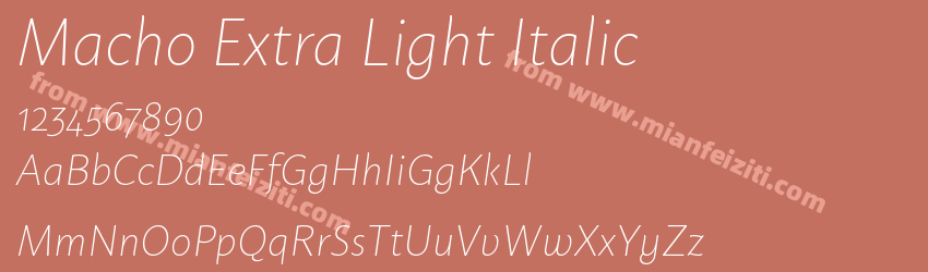 Macho Extra Light Italic预览图1