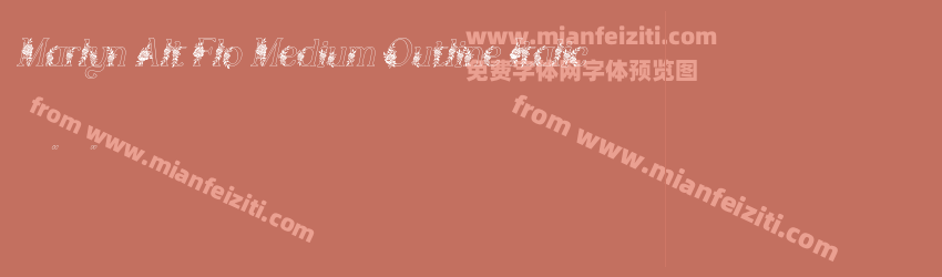Marlyn Alt Flo Medium Outline Italic预览图1