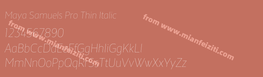 Maya Samuels Pro Thin Italic预览图1