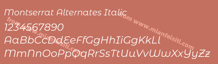 Montserrat Alternates Italic预览图1