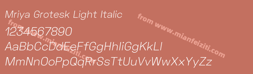 Mriya Grotesk Light Italic预览图1