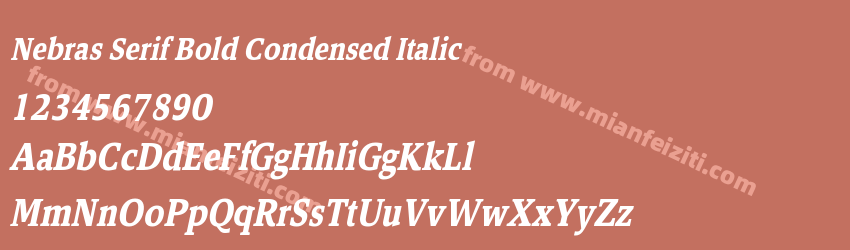 Nebras Serif Bold Condensed Italic预览图1