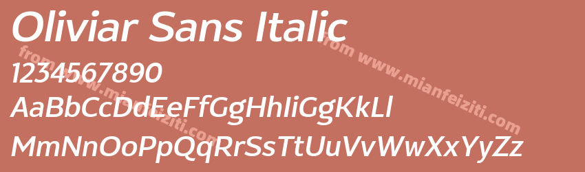 Oliviar Sans Italic预览图1