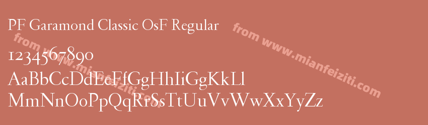 PF Garamond Classic OsF Regular预览图1