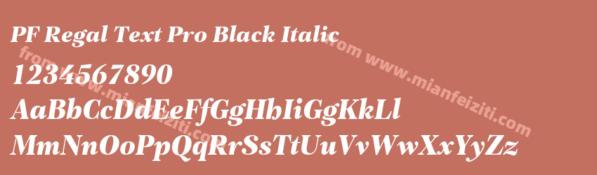 PF Regal Text Pro Black Italic预览图1
