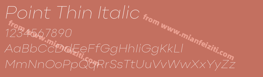Point Thin Italic预览图1